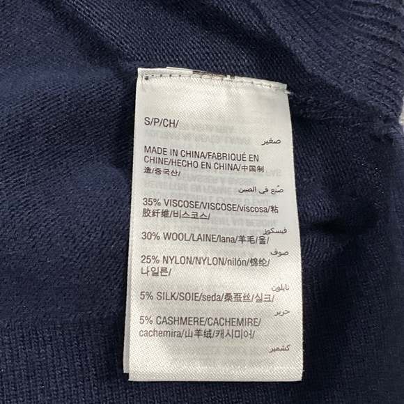 INC Women’s Embellished Cold Shoulder Sweater Navy Beaded Neckline Size S NWT - Picture 11 of 12